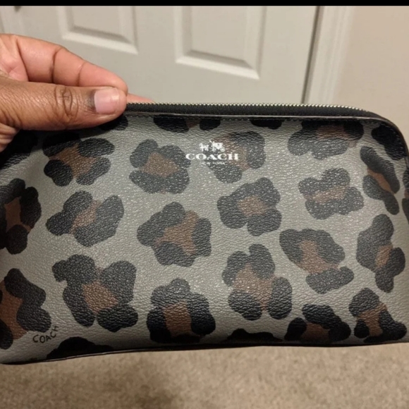 Coach Handbags - Coach leopard medium Makeup Bag